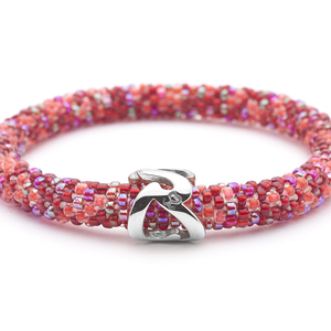Sashka Co. Charm Bracelet Red / w Silver Charm Heart Charm Bracelet