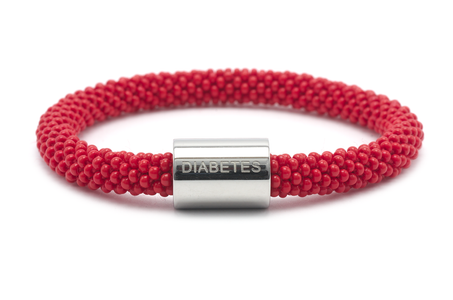Sashka Co. Charm Bracelet Red w/ Silver Diabetes Charm Diabetes Charm Bracelet