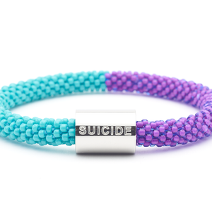 Sashka Co. Charm Bracelet Turquoise / Purple w/ Silver Charm Suicide Charm Bracelet
