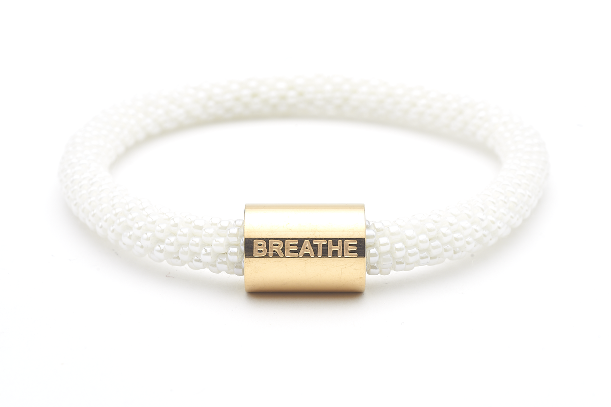 Sashka Co. Charm Bracelet White / Rose Gold Breath Charm Bracelet - Extended 8"