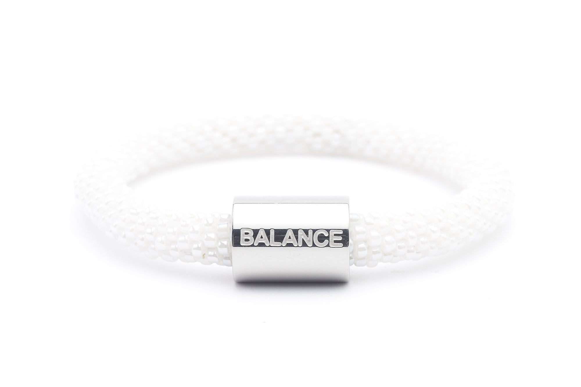 Sashka Co. Charm Bracelet White w/ Silver Balance Charm Balance Charm Bracelet - Extended 8"