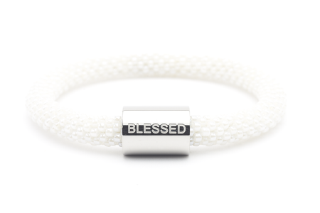 Sashka Co. Charm Bracelet White w/ Silver Blessed Charm Blessed Charm Bracelet