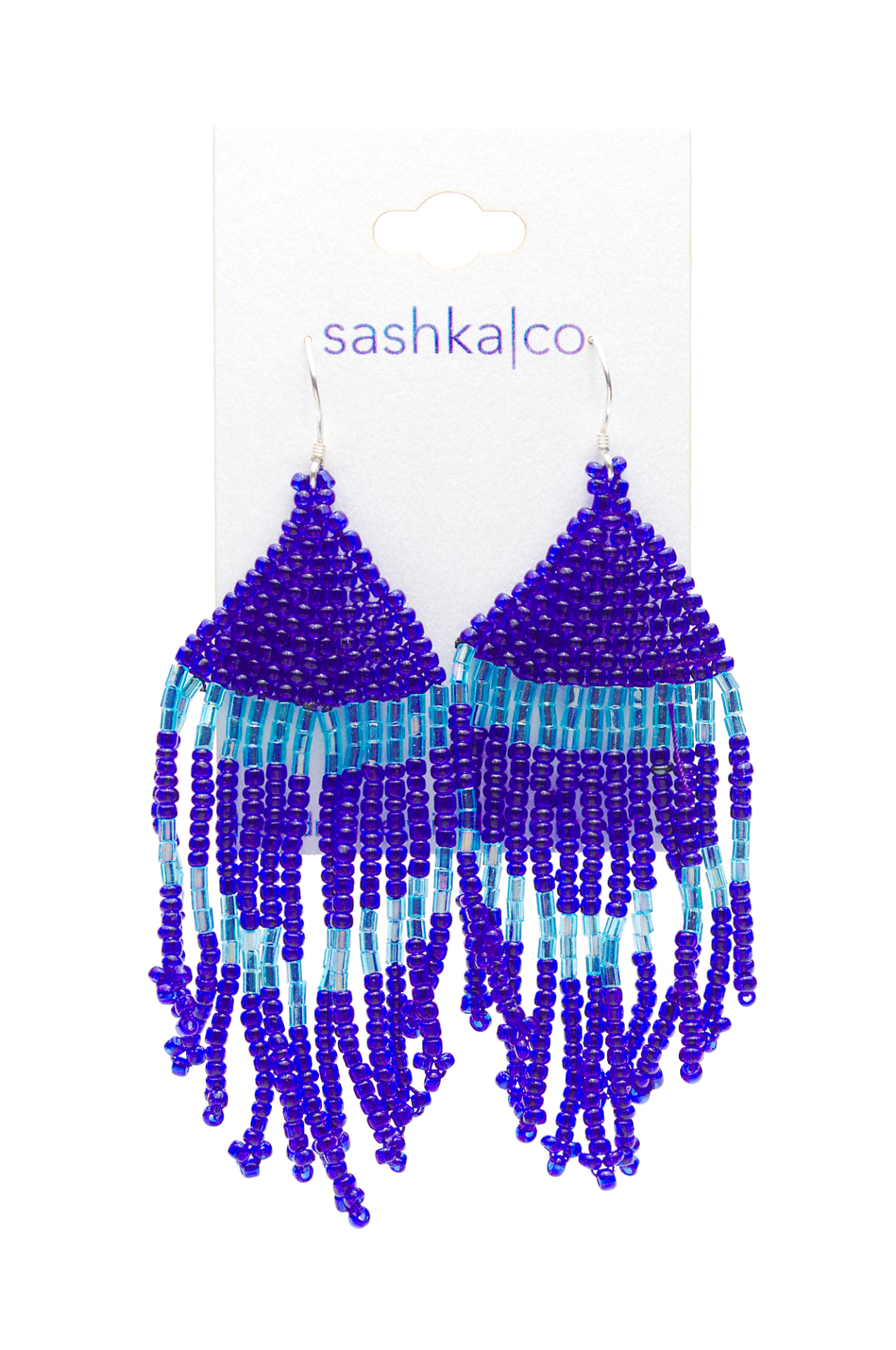 Sashka Co. Earrings Blue Blue Glass Beaded Earrings