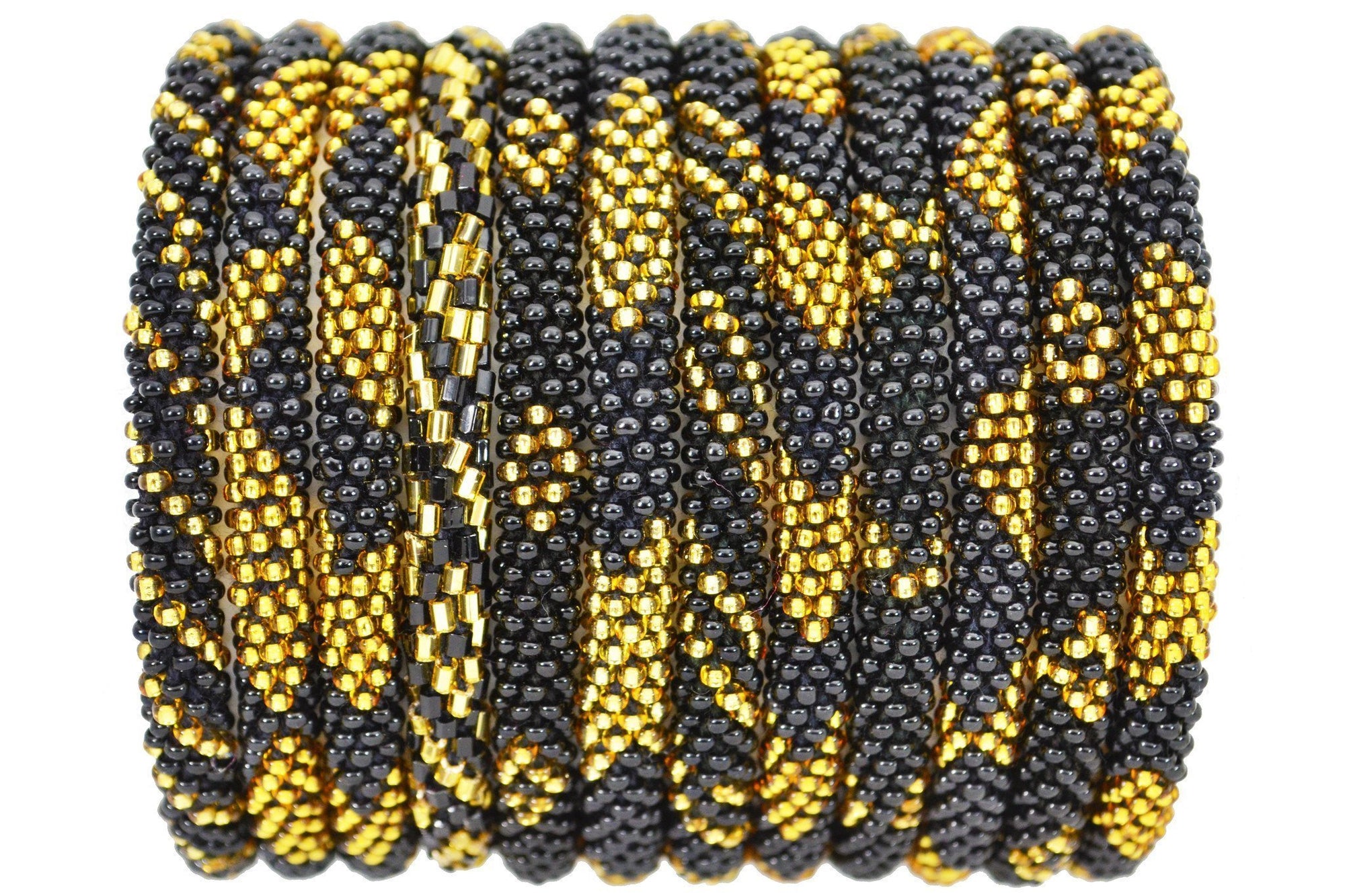 Sashka Co. Extended 8" Bracelet 2 Bracelets Black & Gold Set of 2 - Extended 8"