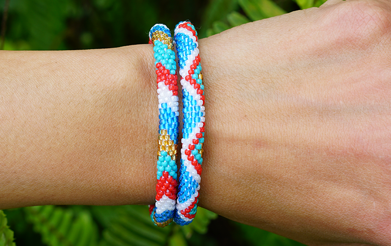 Sashka Co. Extended 8" Bracelet 2 Bracelets Funky Summer Bracelet Set of 2 - Extended 8"