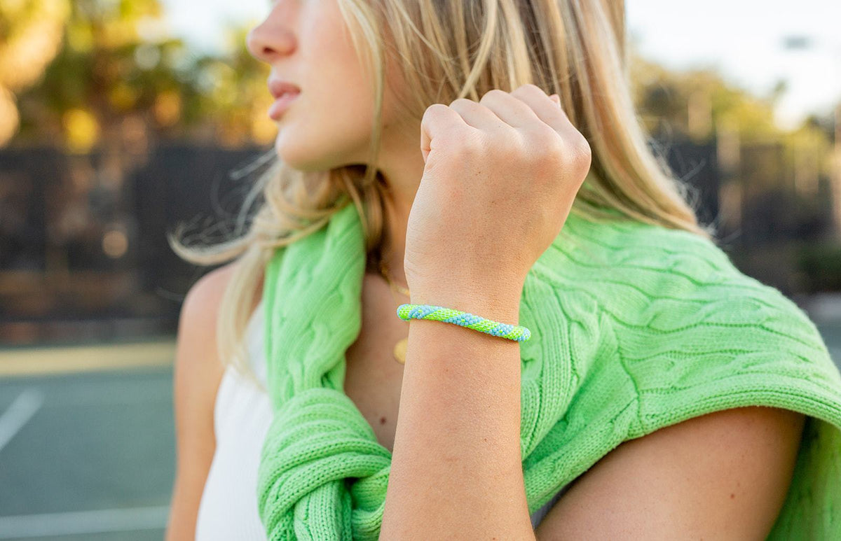 Sashka Co. Extended 8" Bracelet Baby Blue / Neon Green Maui Bracelet - Extended 8"