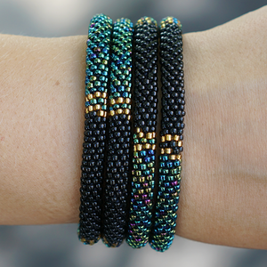 Sashka Co. Extended 8" Bracelet Black / Gold / Iridescent Night Love Bracelet - Extended 8"