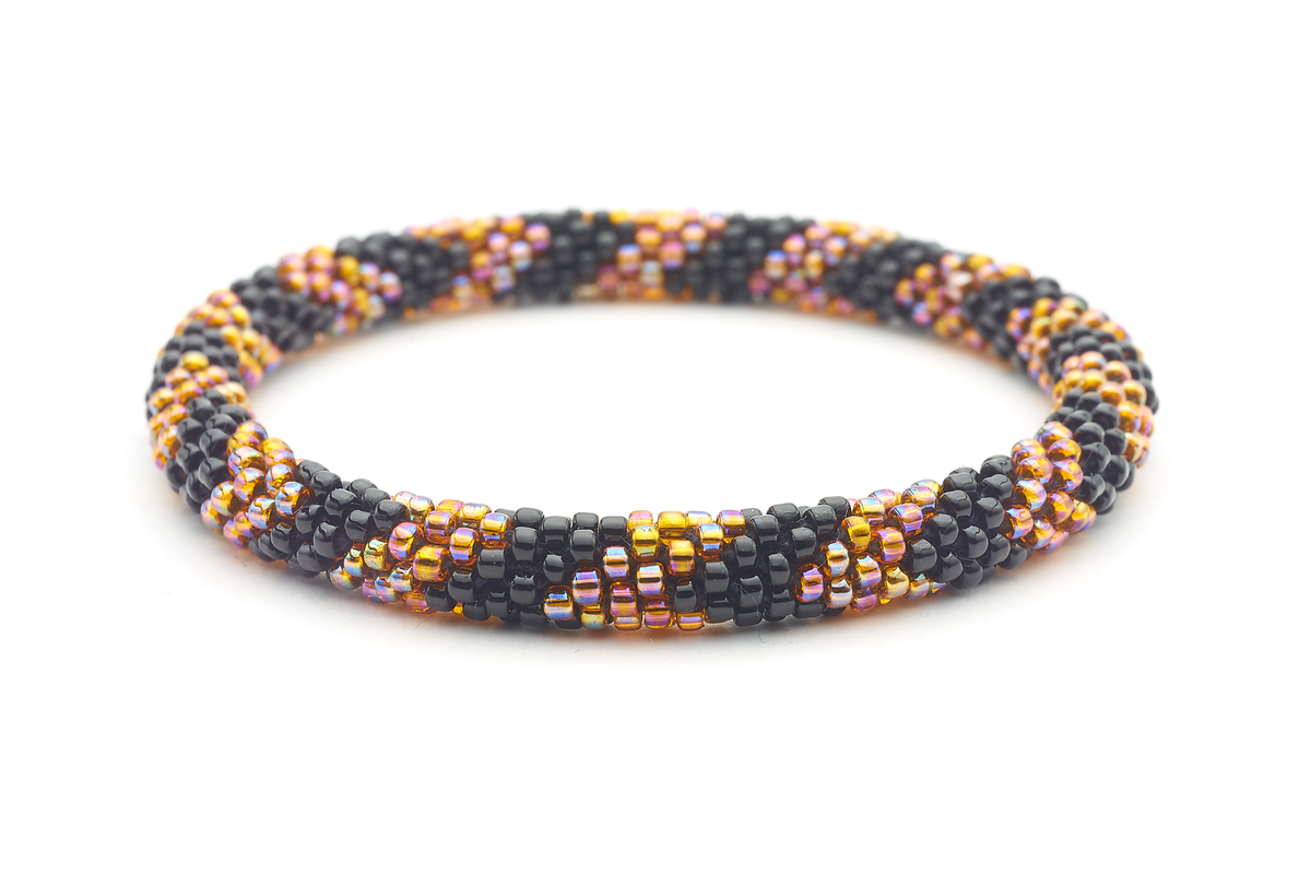 Sashka Co. Extended 8" Bracelet Black / Iridescent Orange Hallow's Night Bracelet - Extended 8"