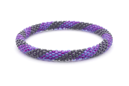 Sashka Co. Extended 8" Bracelet Black / Matte Purple /w Blue Hue Witches Spell Bracelet - Extended 8"