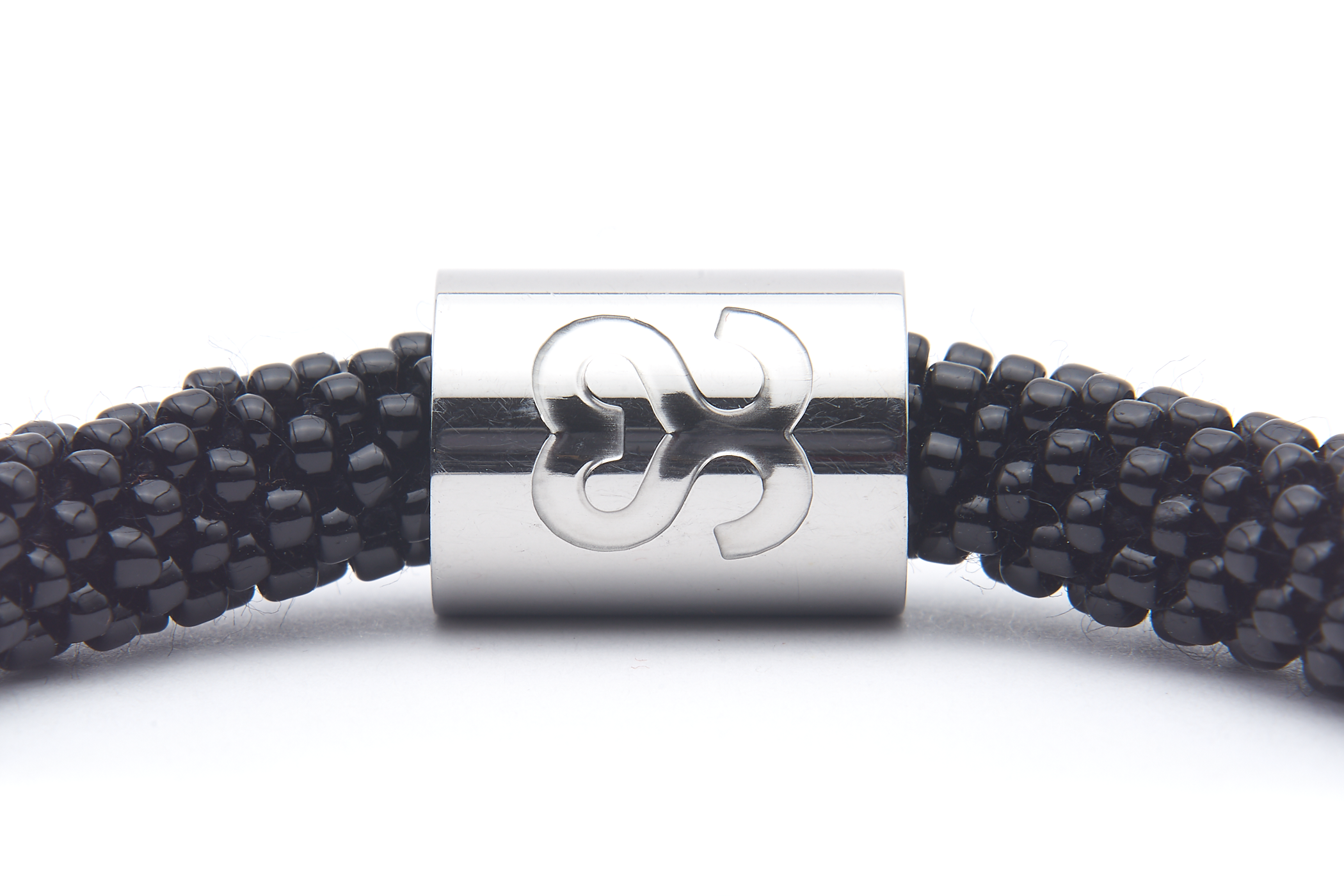 Sashka Co. Extended 8" Bracelet Black w/ Silver Focus Charm Focus Charm Bracelet - Extended 8"