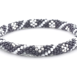Sashka Co. Extended 8" Bracelet Black  / White / Clear / Gray Panda Bracelet -Extended 8"