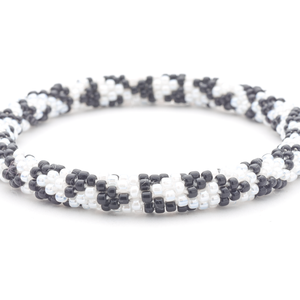 Sashka Co. Extended 8" Bracelet Black / White Yin and Yang Bracelet - Extended 8"