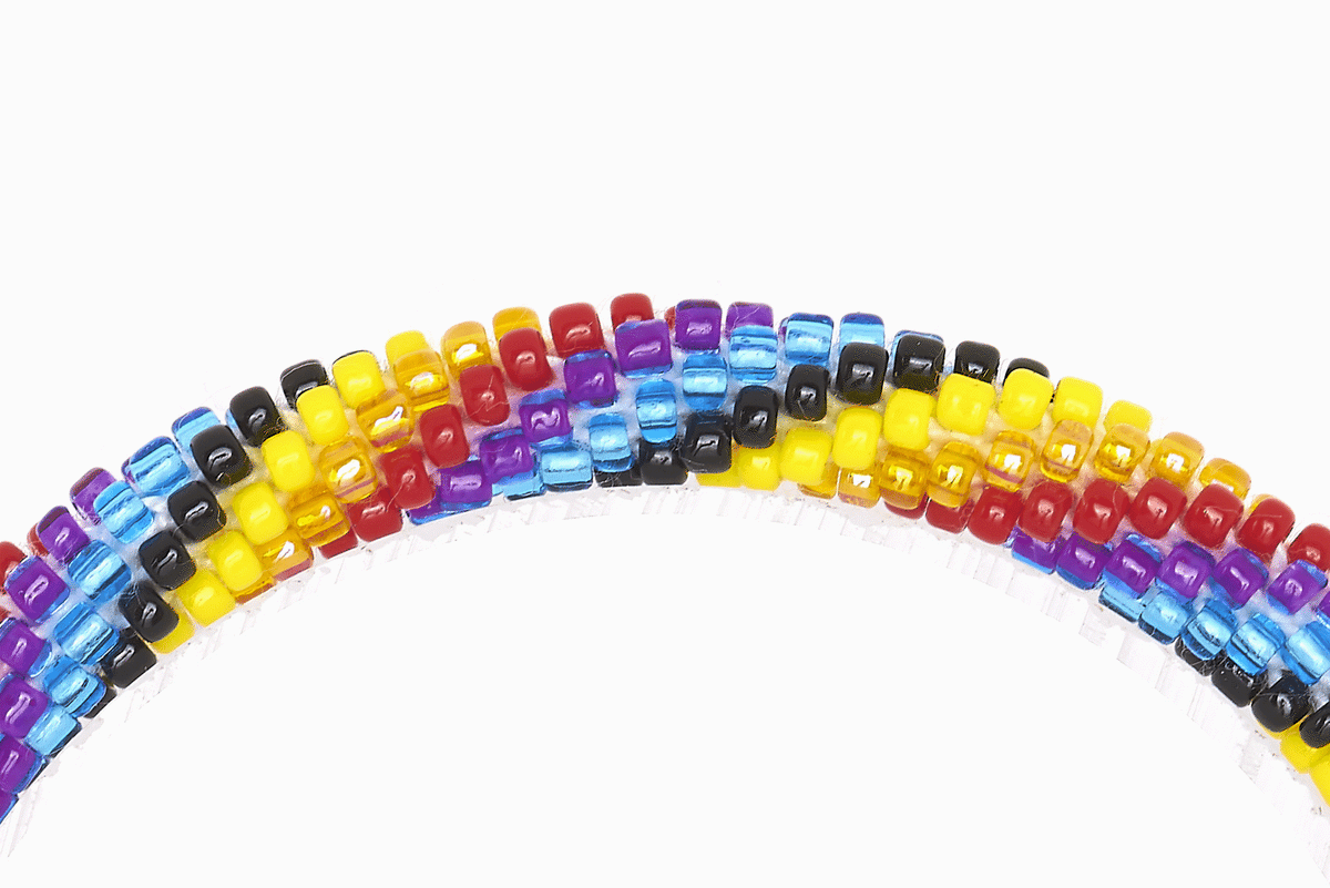 Sashka Co. Extended 8" Bracelet Black / Yellow / Red / Orange / Purple / Blue Paint Swirl Bracelet - Extended 8"