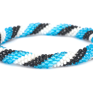 Sashka Co. Extended 8" Bracelet Blue/Black/White Carolina Bracelet - Extended 8"