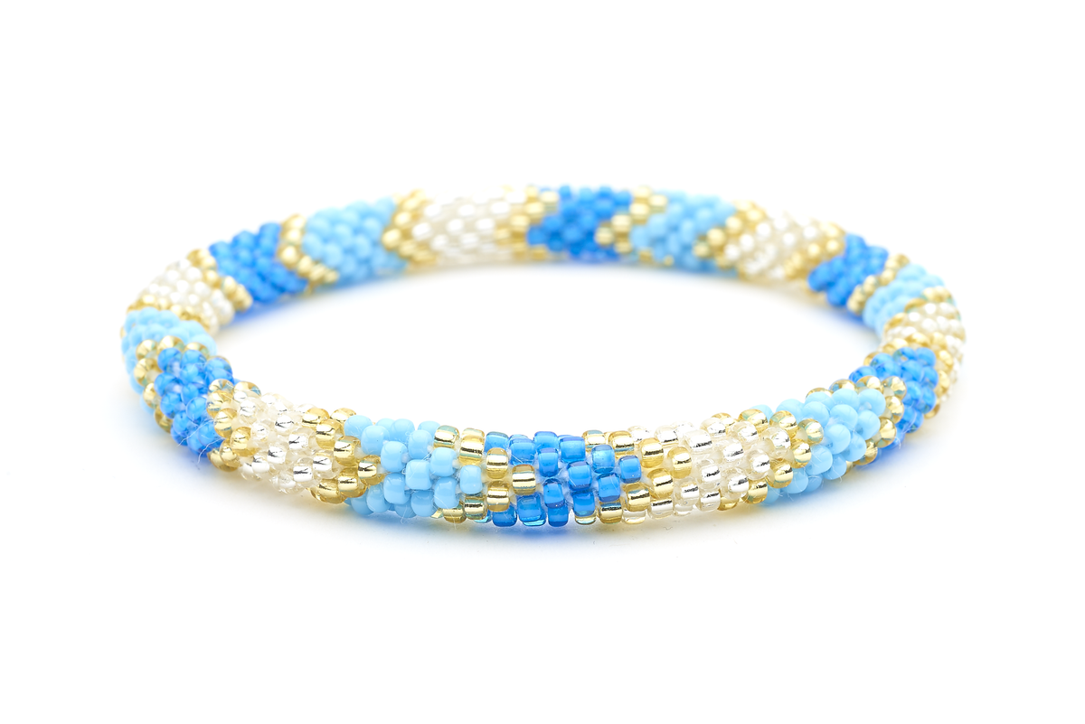 Sashka Co. Extended 8" Bracelet Blue / Clear / Gold Calming Blues Bracelet - Extended 8"