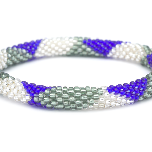 Sashka Co. Extended 8" Bracelet Blue / Clear / Silver Cowboy Bracelet - Extended 8"