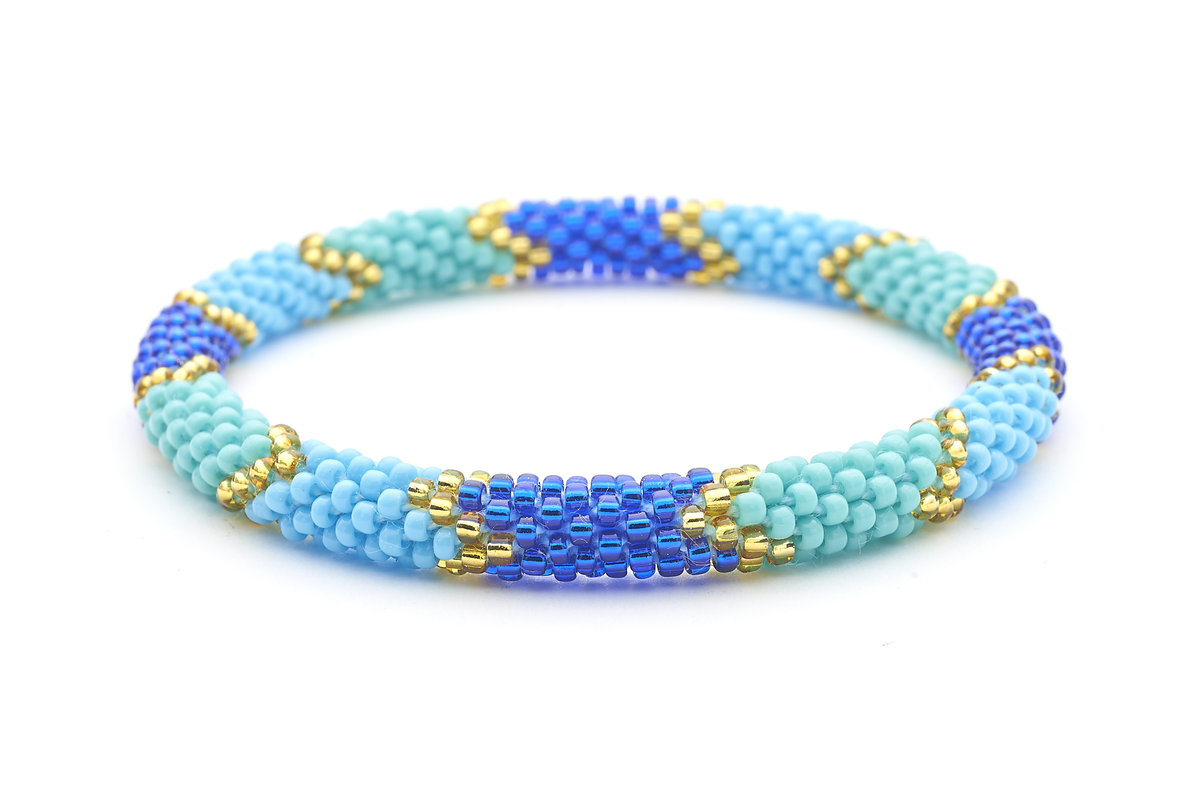 Sashka Co. Extended 8" Bracelet Blue / Gold / Turquoise / Baby Blue Ocean Tide Bracelet - Extended 8"