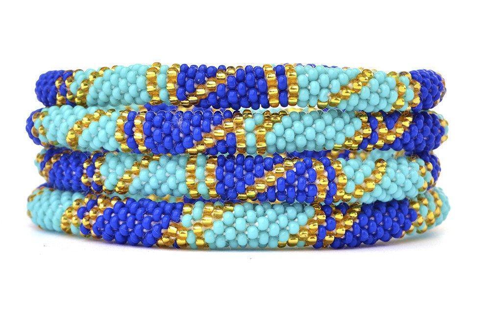 Sashka Co. Extended 8" Bracelet Blue / Gold / Turquoise Cocoa Beach Bracelet - Extended 8"