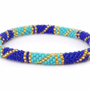Sashka Co. Extended 8" Bracelet Blue / Gold / Turquoise Cocoa Beach Bracelet - Extended 8"