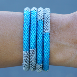 Sashka Co. Extended 8" Bracelet Blue / Gray Team Bracelet - Extended 8"