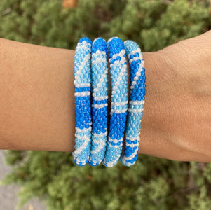 Sashka Co. Extended 8" Bracelet Blue / Light Blue / White Riveting Bracelet - Extended 8"