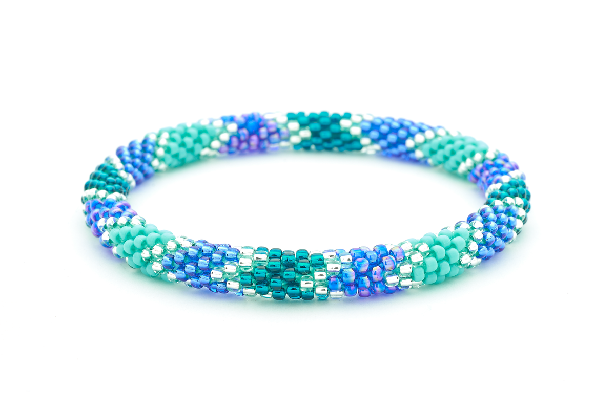 Sashka Co. Extended 8" Bracelet Blue / Teal / Turquoise / Clear Seabed Bracelet - Extended 8"