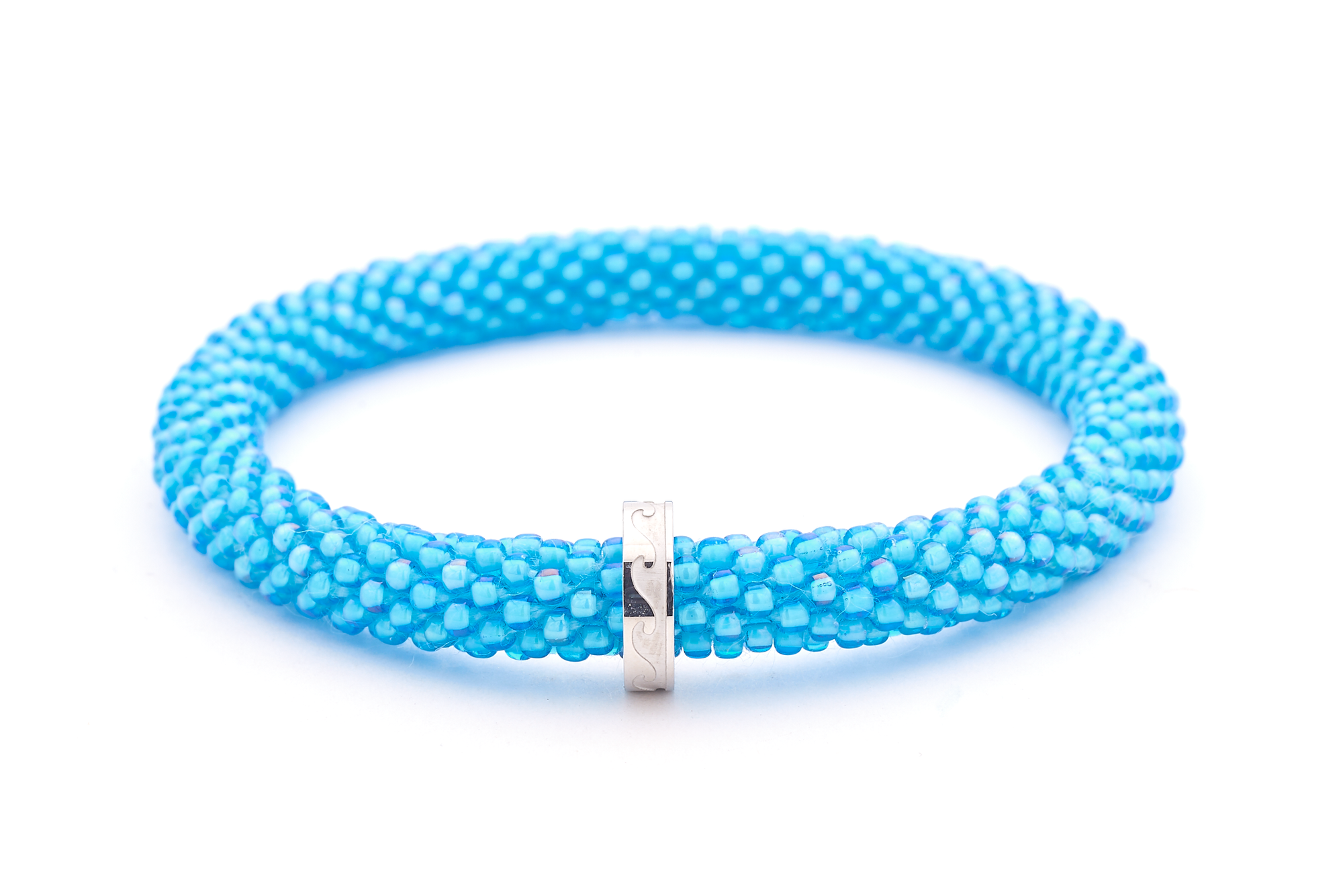 Sashka Co. Extended 8" Bracelet Blue / w Silver Charm Wave Charm Bracelet - Extended 8"