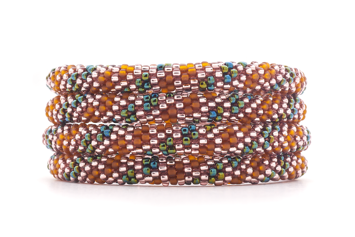 Sashka Co. Extended 8" Bracelet Brown / Iridescent Green / Light Purple Harvest Season Bracelet - Extended 8"