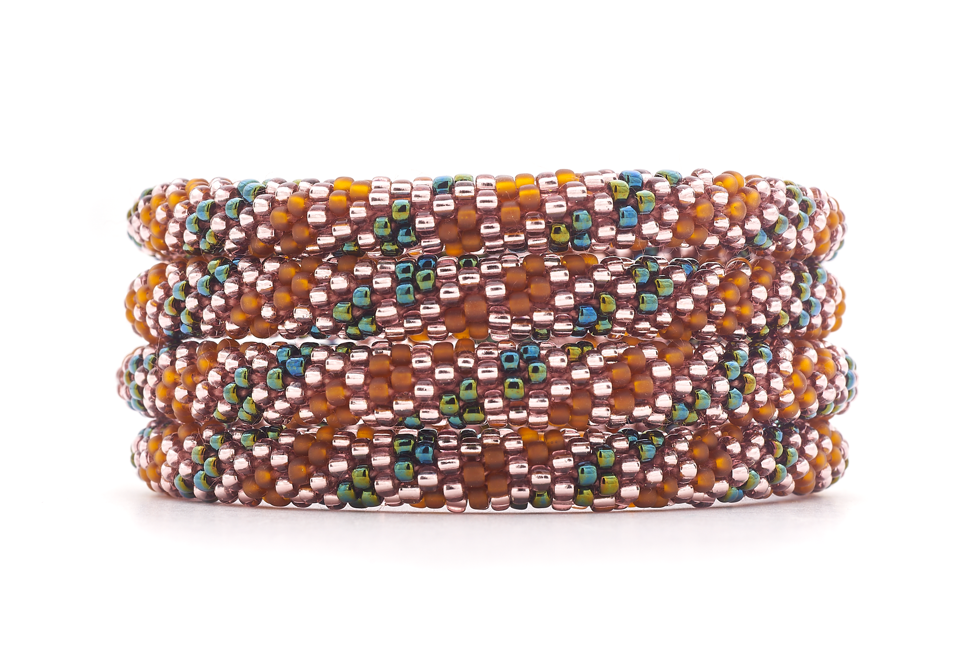 Sashka Co. Extended 8" Bracelet Brown / Iridescent Green / Light Purple Harvest Season Bracelet - Extended 8"