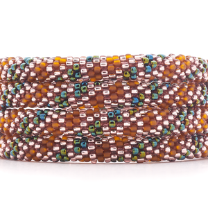 Sashka Co. Extended 8" Bracelet Brown / Iridescent Green / Light Purple Harvest Season Bracelet - Extended 8"