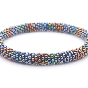 Sashka Co. Extended 8" Bracelet Brown / Silver / Iridescent Mix Admirable Bracelet - Extended 8"