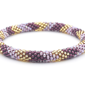 Sashka Co. Extended 8" Bracelet Deep Purple / Iridescent Mauve / Champaign Gold Wine Girl Bracelet - Extended 8"