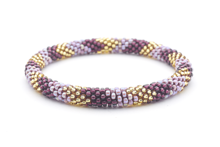 Sashka Co. Extended 8" Bracelet Deep Purple / Iridescent Mauve / Champaign Gold Wine Girl Bracelet - Extended 8"