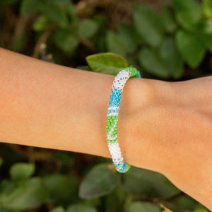 Sashka Co. Extended 8" Bracelet Green / Blue / Clear / White Earth Bracelet - Extended 8"