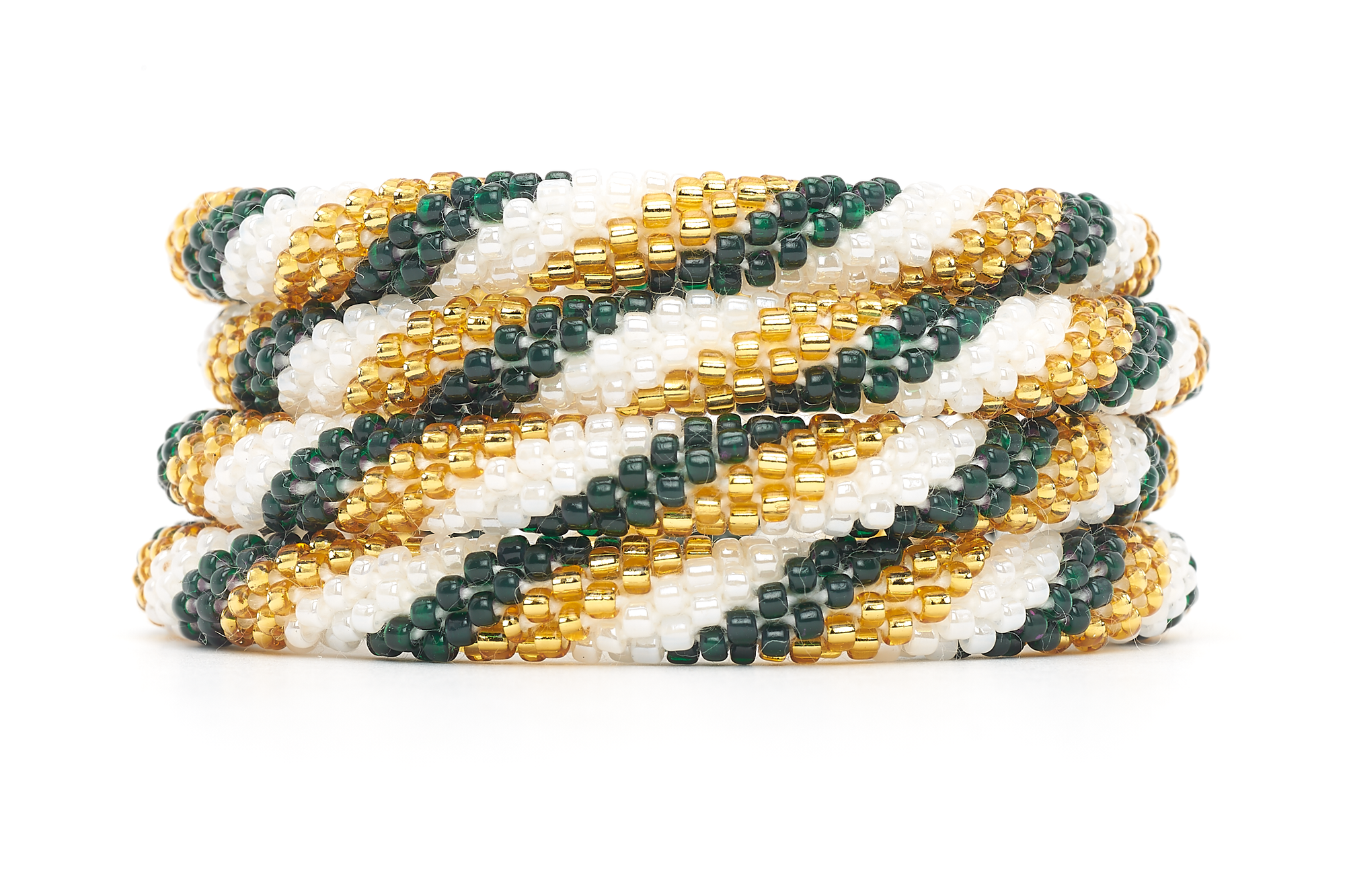 Sashka Co. Extended 8" Bracelet Green / White / Gold Dream Team Bracelet - Extended 8"