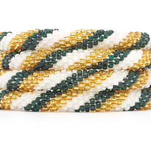 Sashka Co. Extended 8" Bracelet Green / White / Gold Dream Team Bracelet - Extended 8"