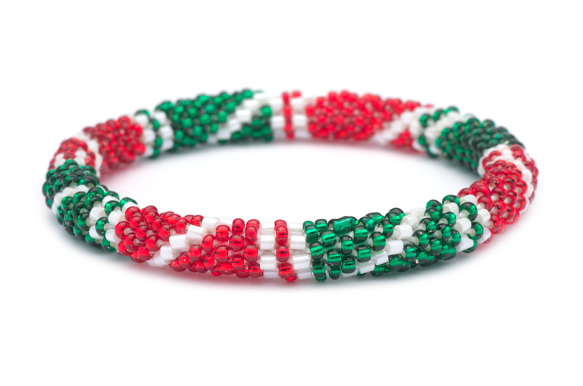 Sashka Co. Extended 8" Bracelet Green/White/Red Christmas Sweater Bracelet - Extended 8"