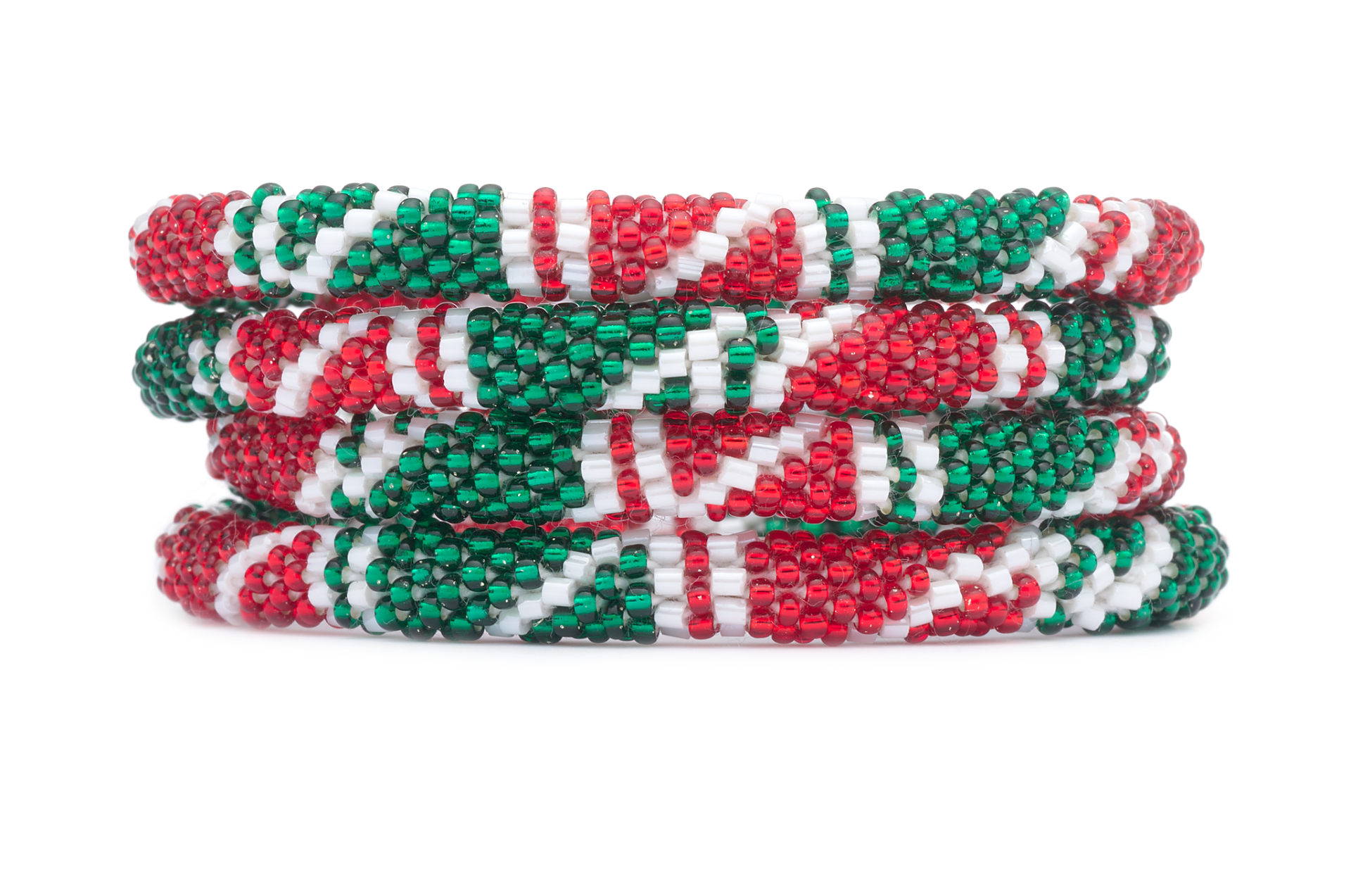 Sashka Co. Extended 8" Bracelet Green/White/Red Christmas Sweater Bracelet - Extended 8"