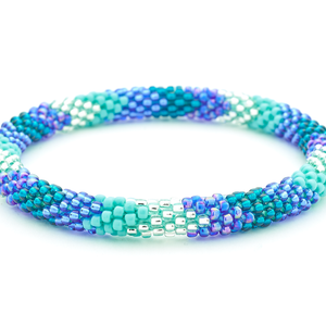 Sashka Co. Extended 8" Bracelet Iridescent Blue / Teal / Clear / Blue / Turquoise Seacoast Bracelet - Extended 8"