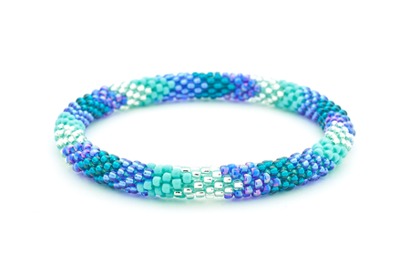 Sashka Co. Extended 8" Bracelet Iridescent Blue / Teal / Clear / Blue / Turquoise Seacoast Bracelet - Extended 8"