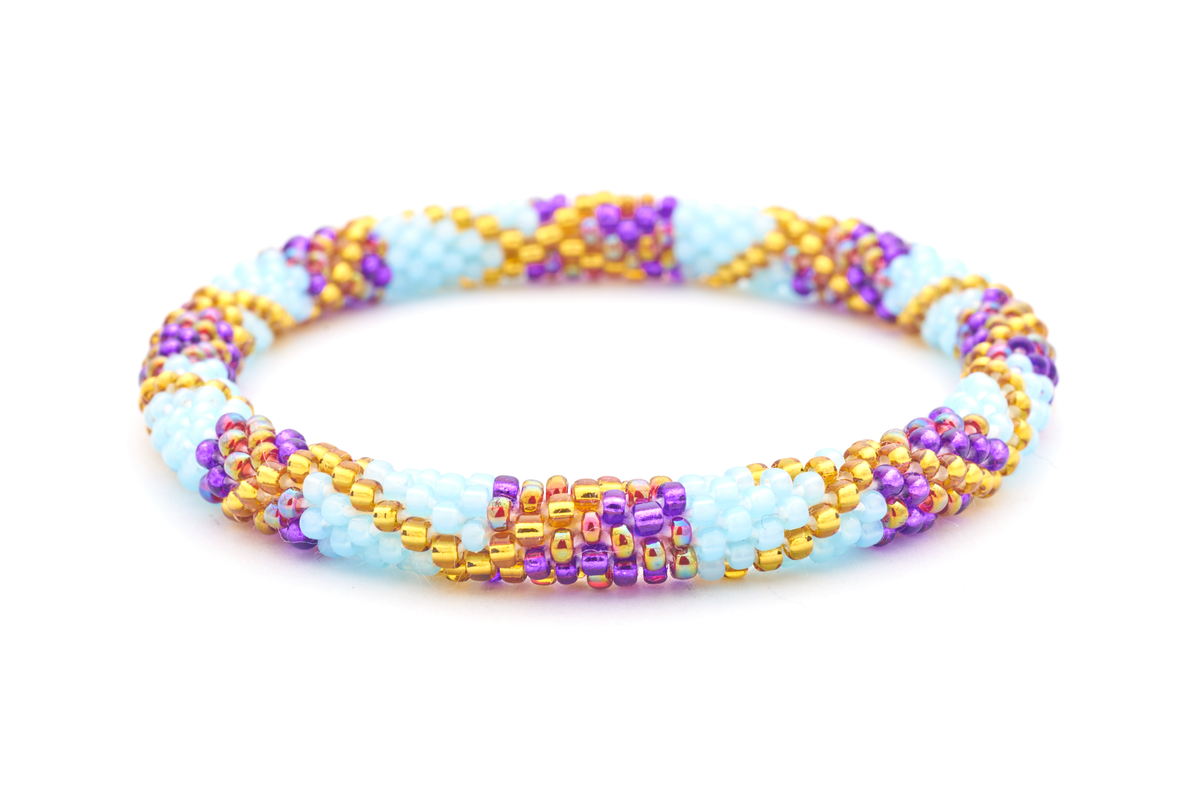 Sashka Co. Extended 8" Bracelet Light Blue / Purple / Gold / Iridescent Royal Dynasty Bracelet- Extended 8"