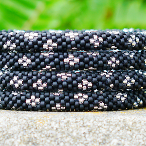 Sashka Co. Extended 8" Bracelet Matte Black / Clear Night Sky Bracelet - Extended 8"