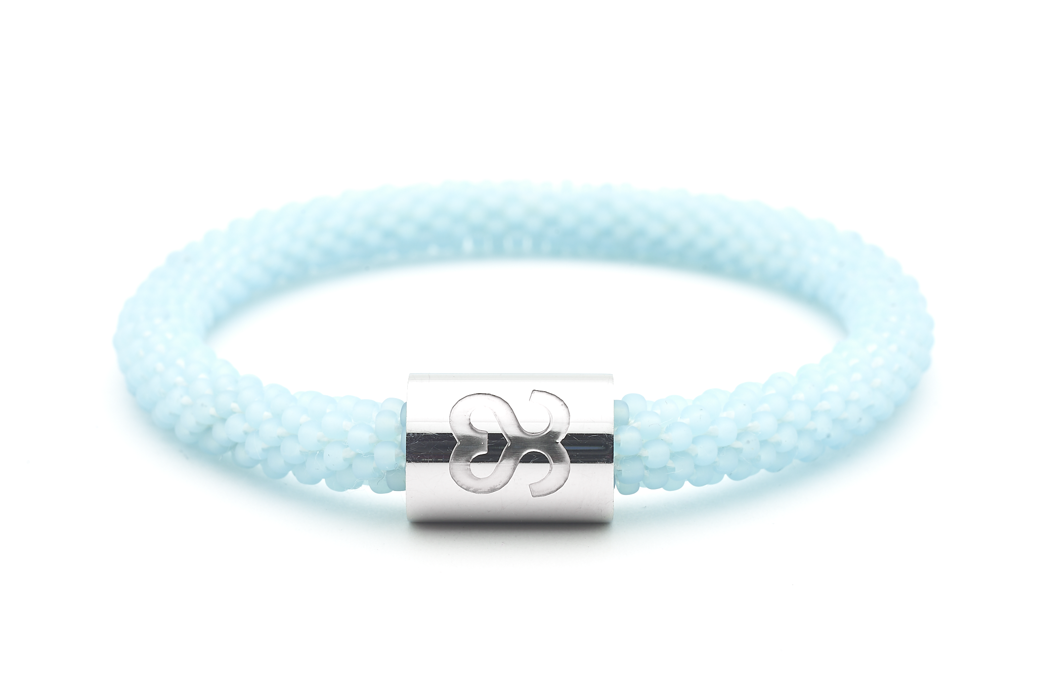 Sashka Co. Extended 8" Bracelet Matte Light Blue /w Silver Charm Ohana Charm Bracelet - Extended 8"