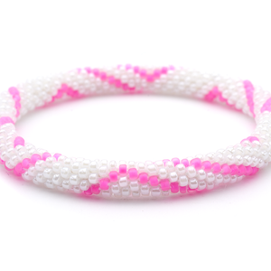 Sashka Co. Extended 8" Bracelet Matte Pink / White Electric Pink Bracelet - Extended 8"