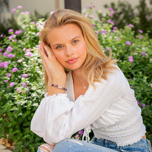 Sashka Co. Extended 8" Bracelet Matte Purple / Rose Gold / Black / Clear Wine Festival Bracelet - Extended 8"