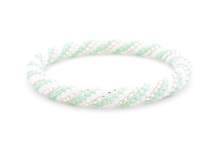 Sashka Co. Extended 8" Bracelet Mint / White / Clear Mint Swirl Bracelet - Extended 8"