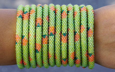 Sashka Co. Extended 8" Bracelet Orange / Green Summer Orange Bracelet - Extended 8"