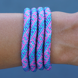 Sashka Co. Extended 8" Bracelet Pink , Blue Cotton Candy Bracelet - Extended 8"