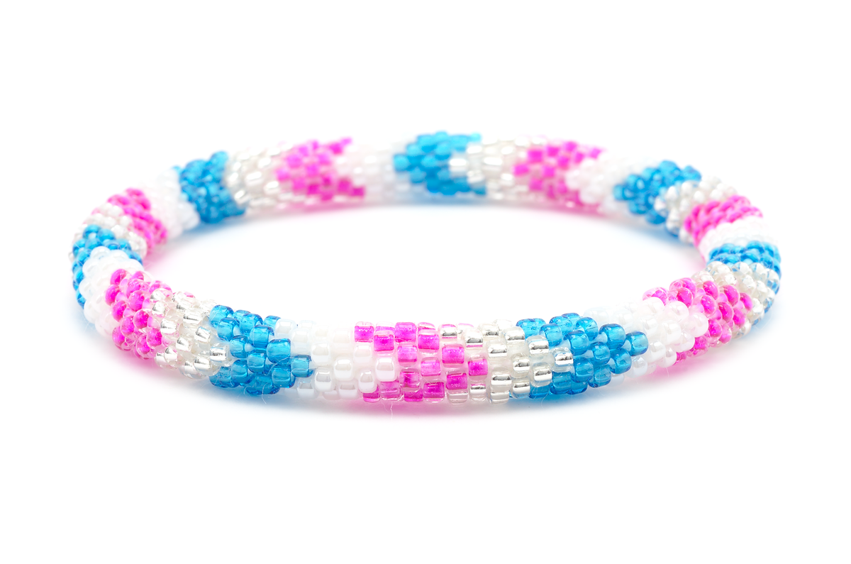 Sashka Co. Extended 8" Bracelet Pink / Blue / White / Clear Carousel Bracelet - Extended 8"
