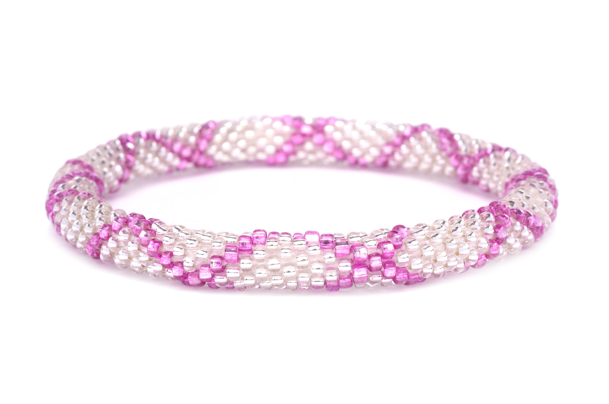 Sashka Co. Extended 8" Bracelet Pink/Clear Pink Crystal Bracelet - Extended 8"